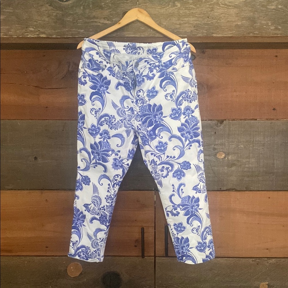 Chico's Blue and White Floral Pants